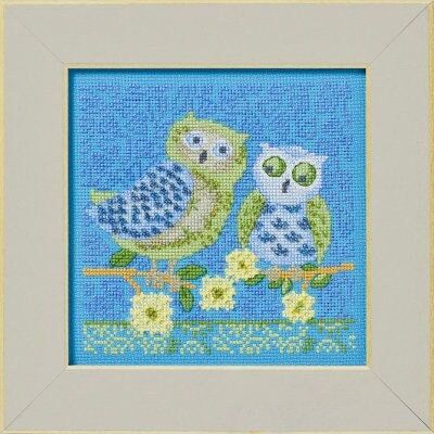 Summer Owls by Mill Hill 2024 Artful Owls Series Debbie Mumm kits. Stitched and Beaded cross stitch kit