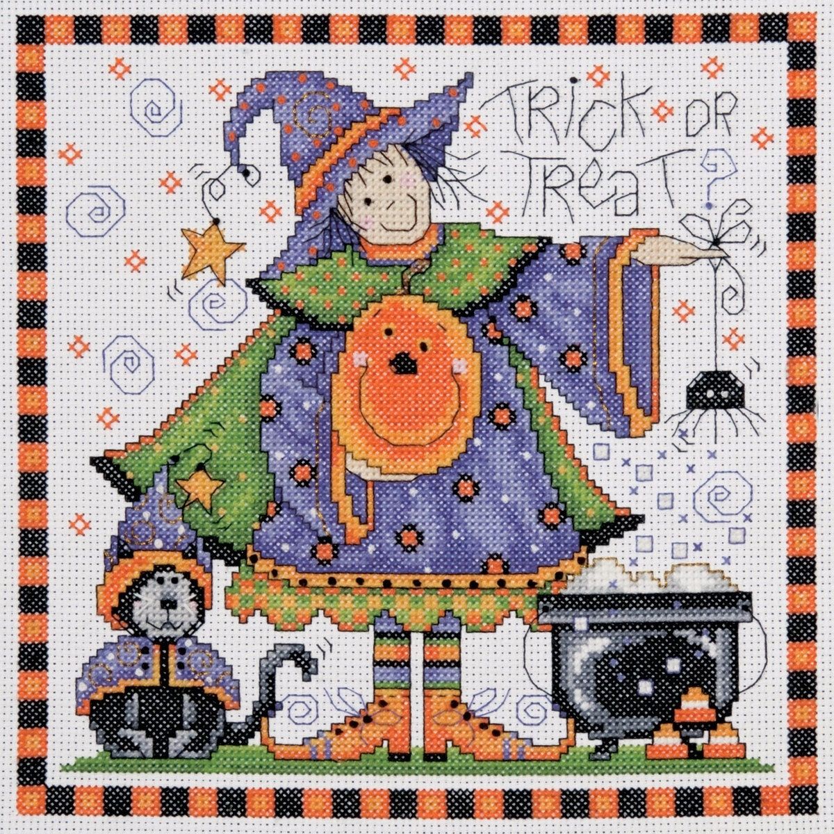 Trick Or Treat by Design Works designer Joan Elliott Halloween Counted Cross Stitch Kit