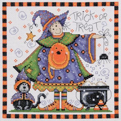 Trick Or Treat by Design Works designer Joan Elliott Halloween Counted Cross Stitch Kit