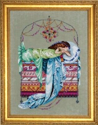 Sleeping Princess by Mirabilia Designs 2012 designer Nora Corbett Counted cross stitch pattern, Embellishment Pack