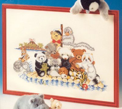 Animal boat (TØMMERFLÅDE) by Oehlenschläger. OOE-Design Counted Cross Stitch kit