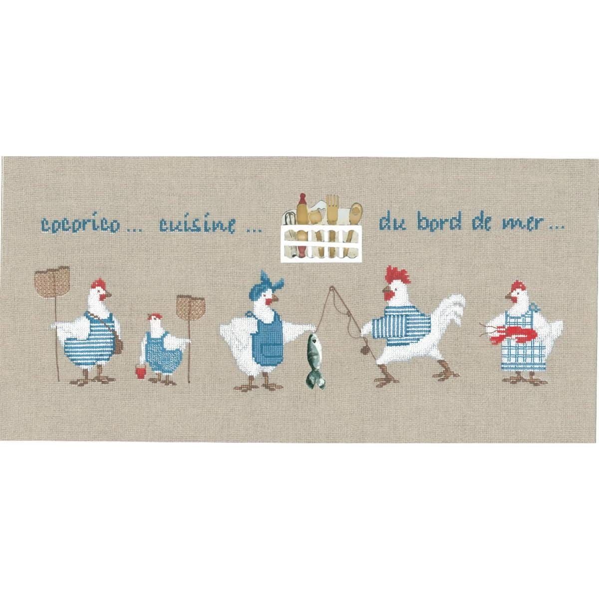 Kitchen On The Sea Side by Le Bonheur des Dames. Seaside Collection. Counted cross stitch kit