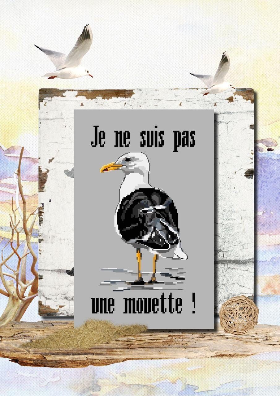 Je ne suis pas une mouette! (I&#39;m not a seagull!) by Isabelle Vautier Collection Oleron by ISA Cross stich pattern
