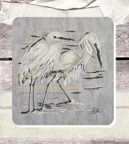 Les Aigrettes (Herons) by Isabelle Haccourt Vautier Collection Portnic by ISA Printed cross stich pattern
