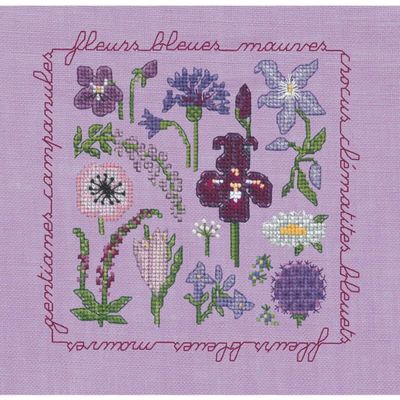 Mauve And Blue Flowers by Le Bonheur des Dames Counted cross stitch kit