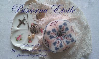 Biscornu Etoilé (Starry Biscornu) by Reflets de Soie Beaded biscornu mini-kit Release November 2012