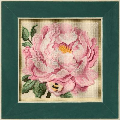 Peony by Mill Hill 2025 Spring Series Buttons and Beads Beautiful Spring beaded cross stitch embroidery design