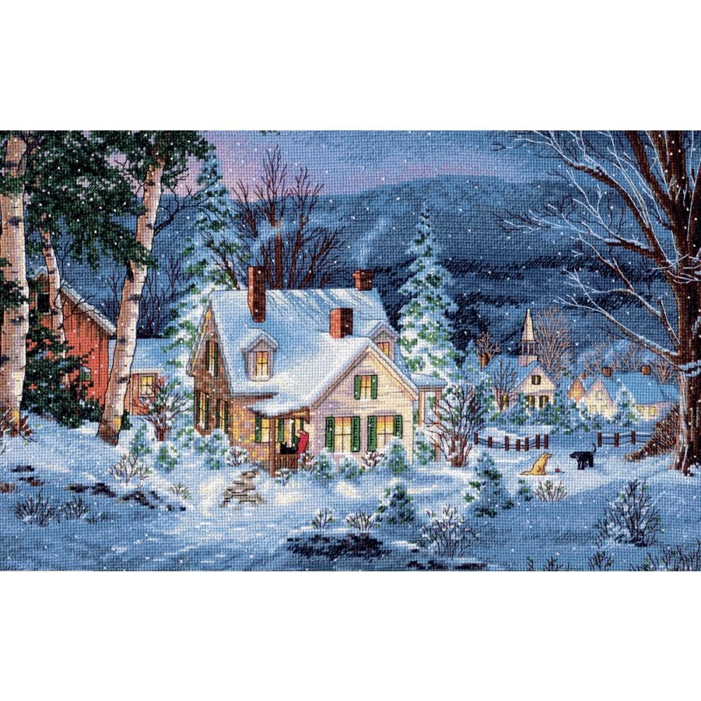 Winter&#39;s Hush by Dimensions The Gold Collection Counted Cross Stitch Kit 16 count