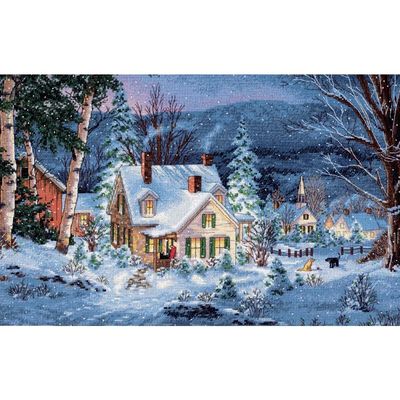 Winter&#39;s Hush by Dimensions The Gold Collection Counted Cross Stitch Kit 16 count