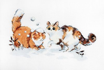 Winter Kitties (Chatons d&#39;hiver) by LETISTITCH Counted cross stitch kit  release 2023