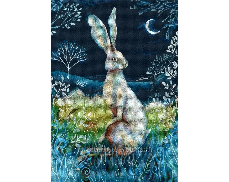 Hare under the cover of night by RTO. Sly and extremely beautiful. Animal Collection Counted Cross Stitch Kit