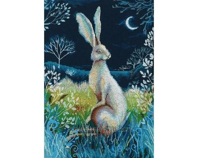 Hare under the cover of night by RTO. Sly and extremely beautiful. Animal Collection Counted Cross Stitch Kit