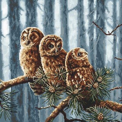 Owls family by LETISTITCH Counted cross stitch kit