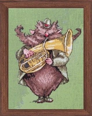 Brownie des Highlands (Brownie From Highlands) - Robin&#39;s Orchestra by Nimuë Designer Annaïck Chauvel Fairytale counted cross stitch pattern