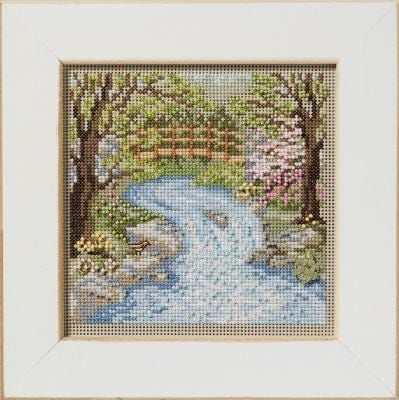 Waterfall by Mill Hill 2025 Spring Series Buttons and Beads Beautiful Spring beaded cross stitch embroidery design
