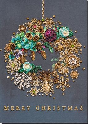 New year wreath by Abris Art. Winter tale Collection. Christmas Bead Embroidery Kit