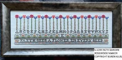 Faith Garden by Rosewood Manor Design 2024 Designer Karen Kluba Primitive cross stich pattern