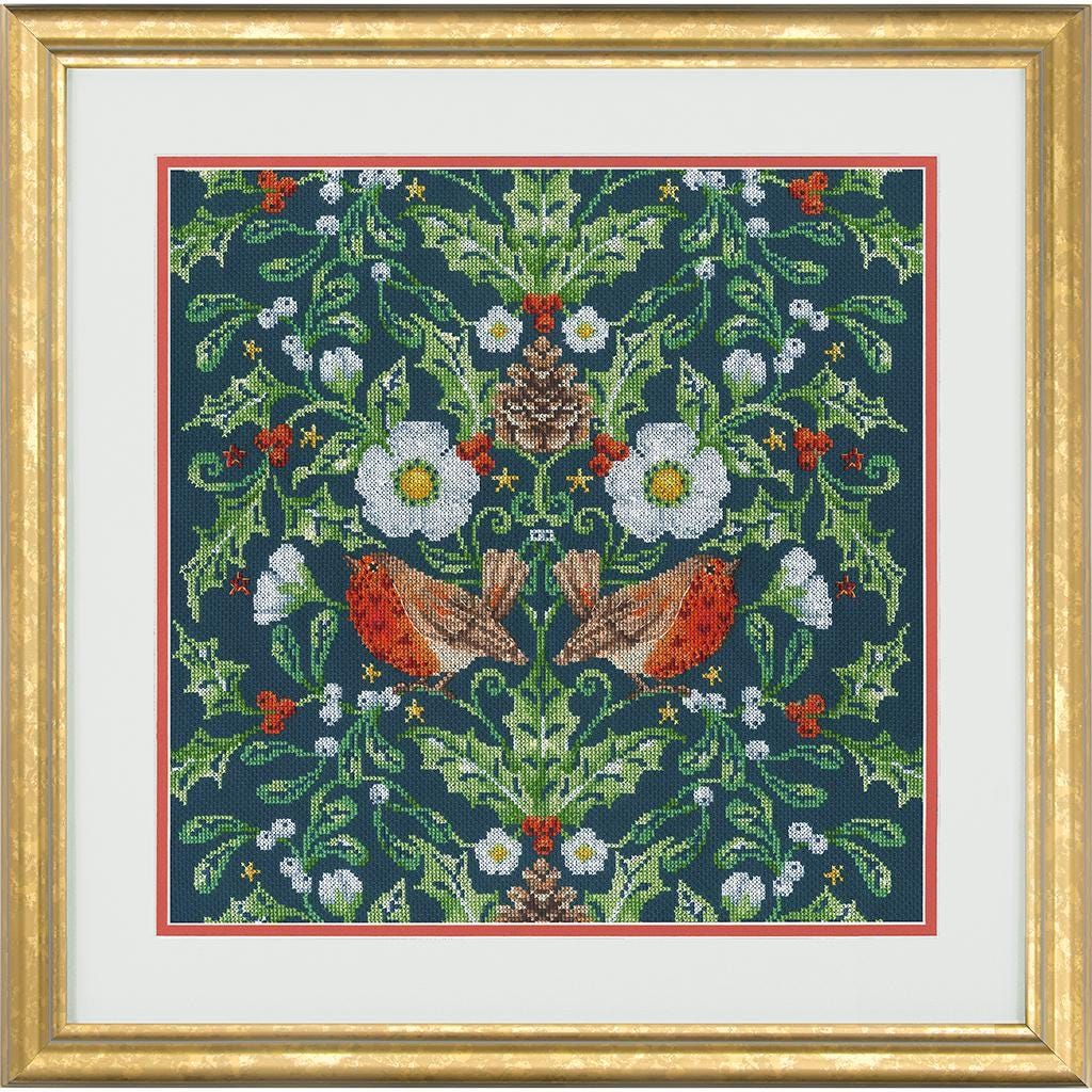Winter Pattern by Dimensions Designed by Karen Tye Bentley. Floral Counted Cross Stitch Kit