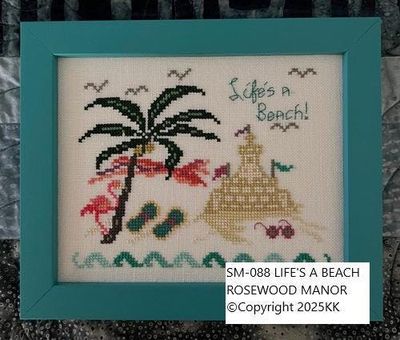 Life’s a Beach by Rosewood Manor Design 2025 Primitive printed pattern for embroidery