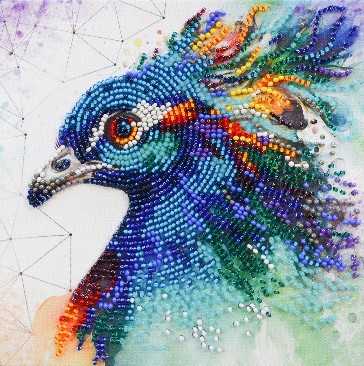 Respectable peacock by Abris Art. Mini Bead Embroidery Kit