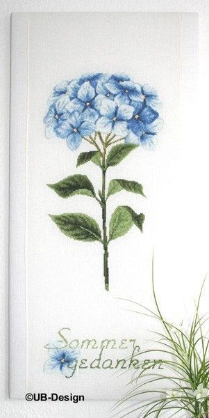 Hortensienstiel Blau (Hydrangea stem blue) by UB-Design (Germany) Counted cross-stitch pattern