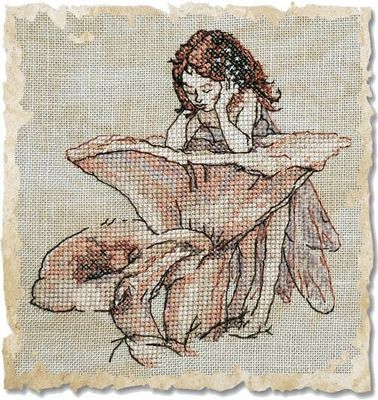 Chanterelle Mirror (Miroir Aux Girolles) by Nimuë Designer Annaïck Chauvel Fairytale counted cross-stitch pattern