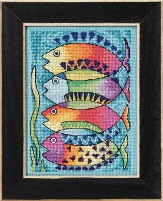 Peces by Mill Hill 2021. Sea Life Series designed by Laurel Burch. Wonderful Sea Beaded Cross Stitch Embroidery Kit