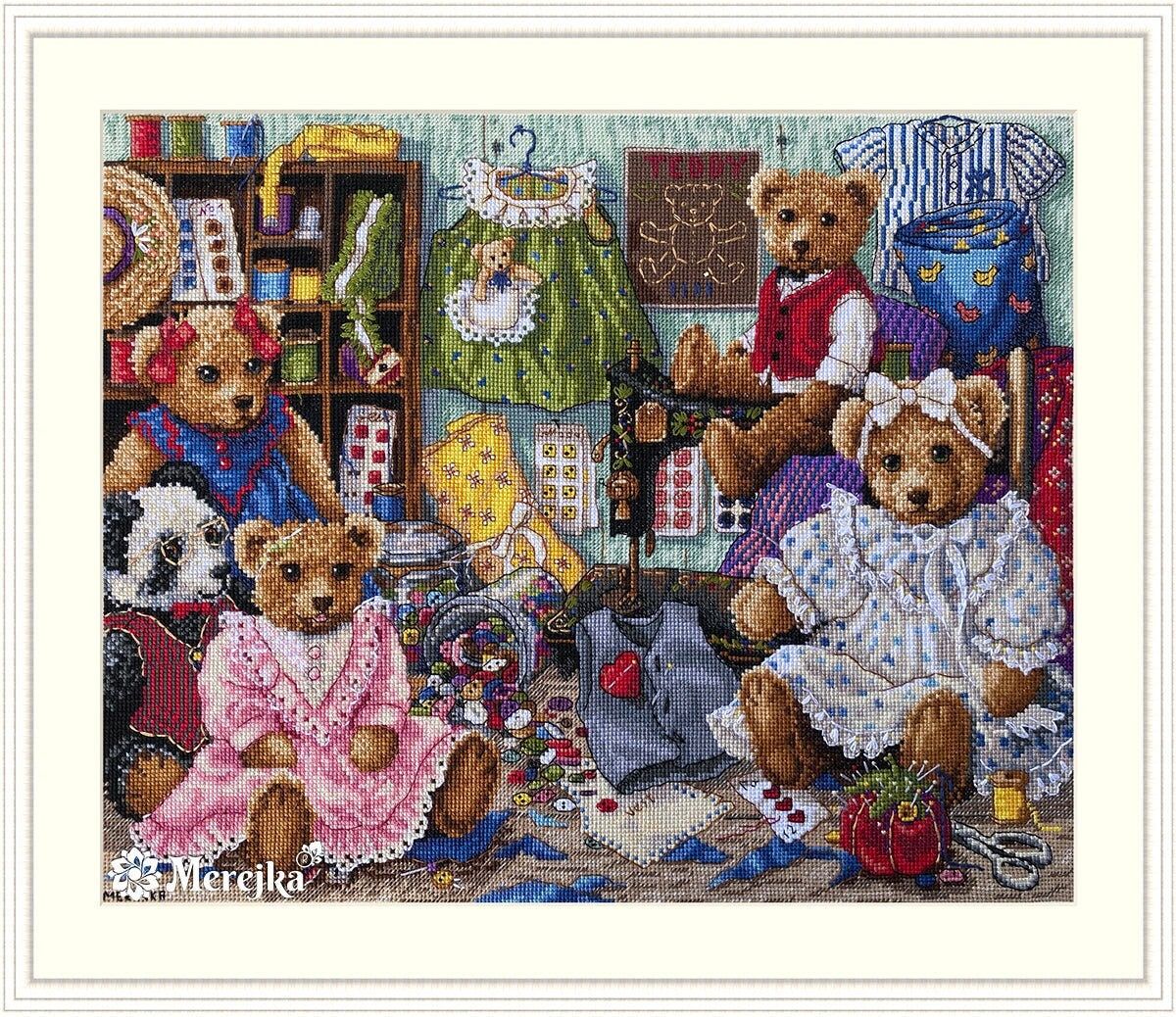 Teddy Bear Wear by Merejka counted cross stitch kit