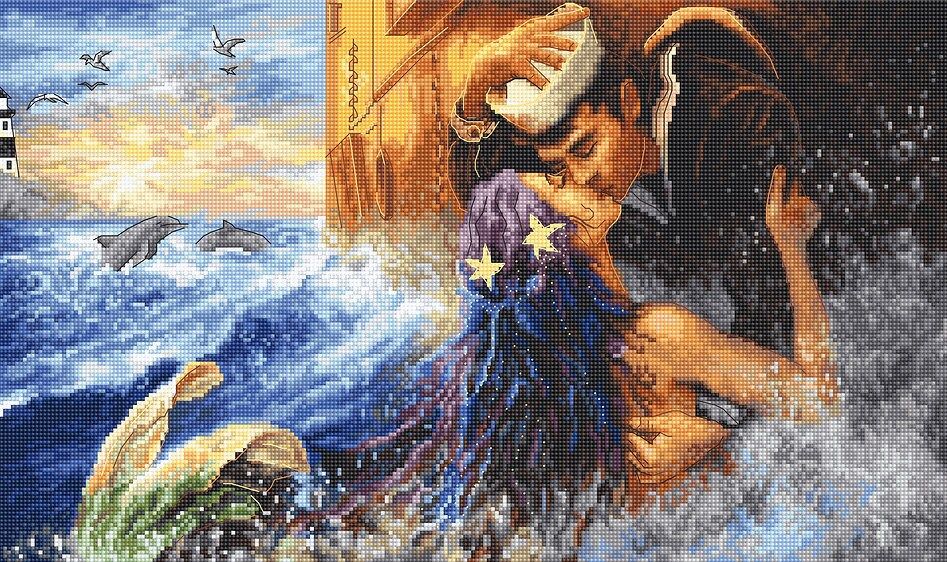 Mermaid kiss by LETISTITCH Counted cross stitch kit