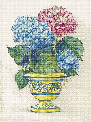 Hydrangea Blooms by LETISTITCH Vintage Collection Floral Counted cross stitch kit 2023