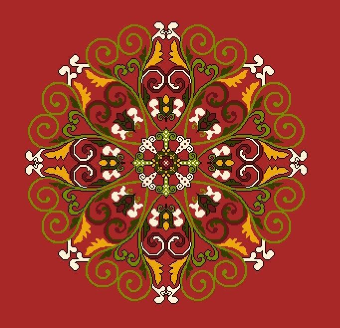 Christmas Mandala by Isabelle Haccourt Vautier 2023 Printed cross stich pattern