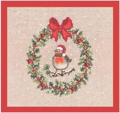 December Wreath Robin Bird by Le Bonheur des Dames Counted cross stitch kit