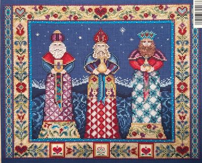 Three Kings by Mill Hill 2009 Designer Jim Shore Publications Printed pattern/beading embroidery kit
