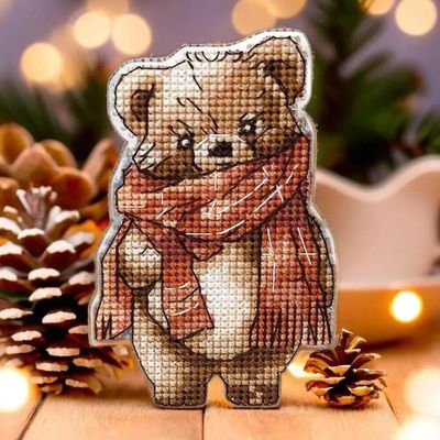Bear by Wonderland Crafts Cross stitch kit on a plastic base. Made in Ukraine