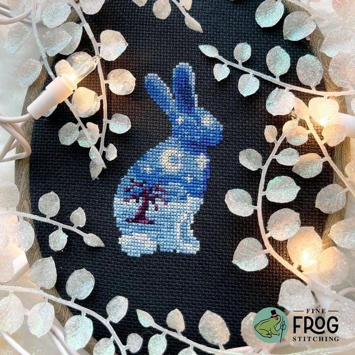 Longest Night - Winter Rabbit by Fine Frog Stitching Small Printed Cross Stitch pattern