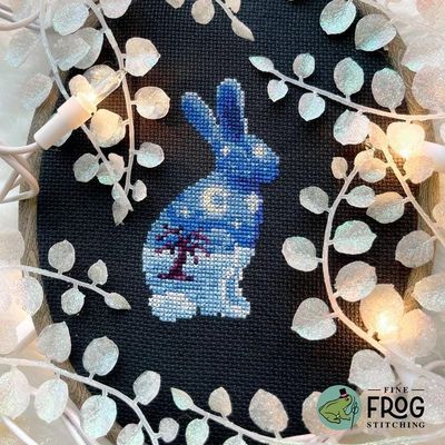 Longest Night - Winter Rabbit by Fine Frog Stitching Small Printed Cross Stitch pattern