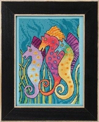 Seahorses by Mill Hill 2021. Sea Life Series designed by Laurel Burch. Wonderful Sea Beaded Cross Stitch Embroidery Kit