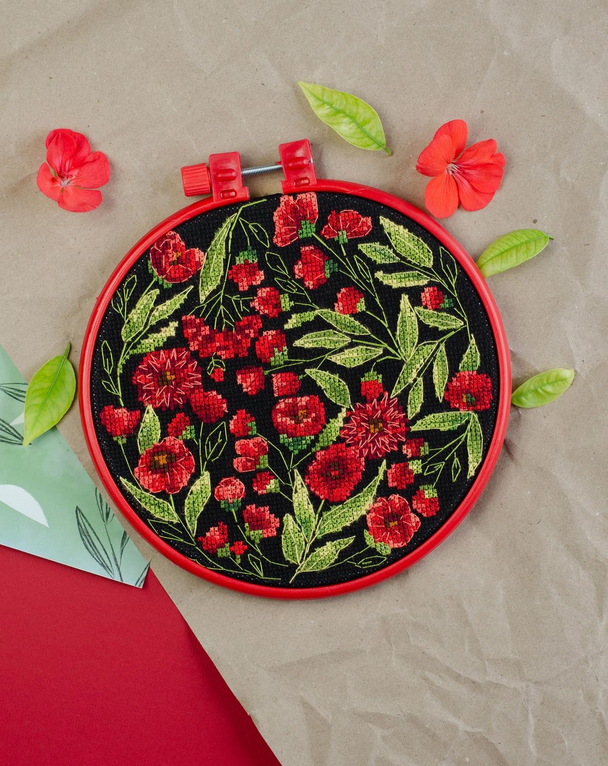 Flower dance by Abris Art. Counted Cross Stitch Kit Extras: Decorative Embroidery Frame