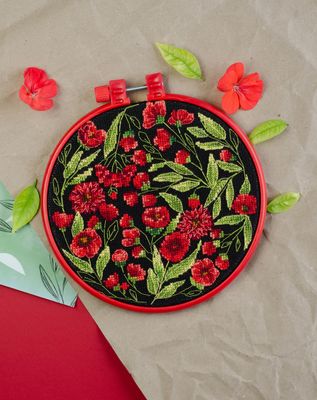 Flower dance by Abris Art. Counted Cross Stitch Kit Extras: Decorative Embroidery Frame