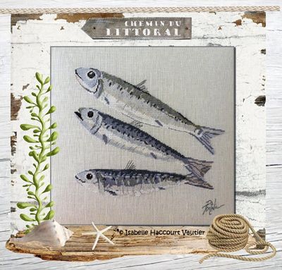 Les 3 Poissons (The 3 Fishes) by Isabelle Haccourt Vautier Collection Portnic by ISA Printed cross stich pattern