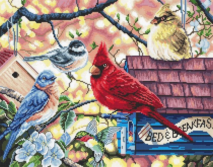 Springtime Songbirds by LETISTITCH Counted cross stitch kit