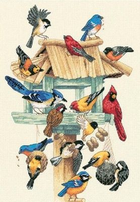 Feasting Frenzy by Dimensions Winter bird counted Cross Stitch Kit