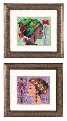 Bella Butterfly and Bella Bee by Nora Corbett Designs 2016 Bella Portraits Series Cross stitch pattern, Embellishment pack