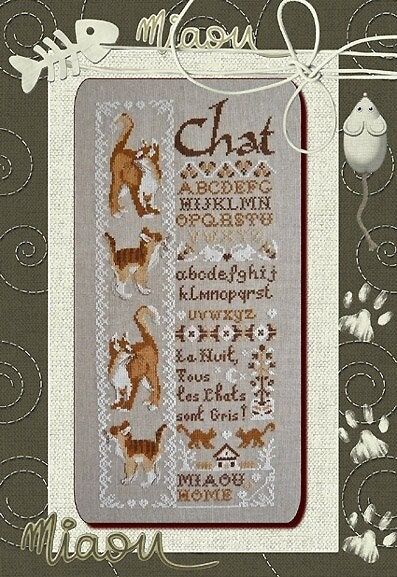 Miaou Home (Meow Home) by Isabelle Haccourt Vautier Printed cross stich pattern