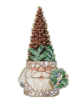 Pinecone Gnome by Mill Hill Jim Shore Woodland Collection Winter Gnomes beaded cross stitch embroidery kit 2023