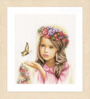 Angel with Butterflies by Lanarte Counted Cross Stitch kit 2021/2022. Romance cross stitch collection