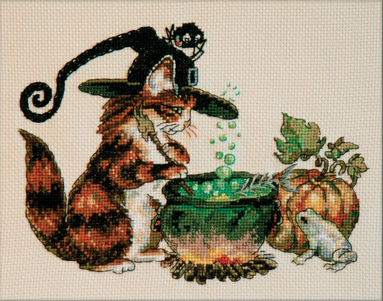Le Charabosse by Nimuë Designer Annaïck Chauvel. Cat counted cross stitch kit or cross stitch pattern