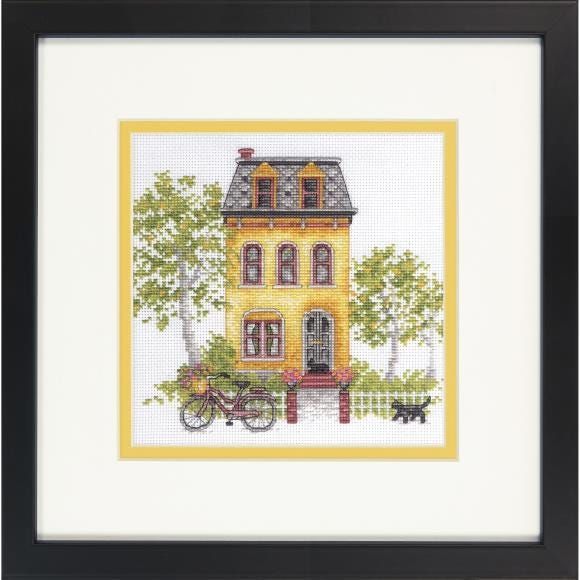 Yellow House by Dimensions Gold Petites Collection Design Lisa Audit Counted Cross Stitch Kit