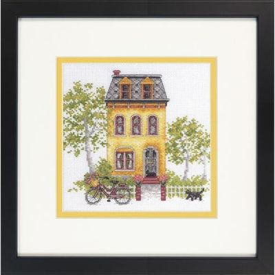 Yellow House by Dimensions Gold Petites Collection Design Lisa Audit Counted Cross Stitch Kit