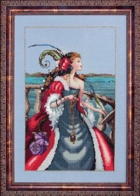 The Red Lady Pirate by Mirabilia Designs 2011 designer Nora Corbett Counted cross stitch pattern, Embellishment Pack